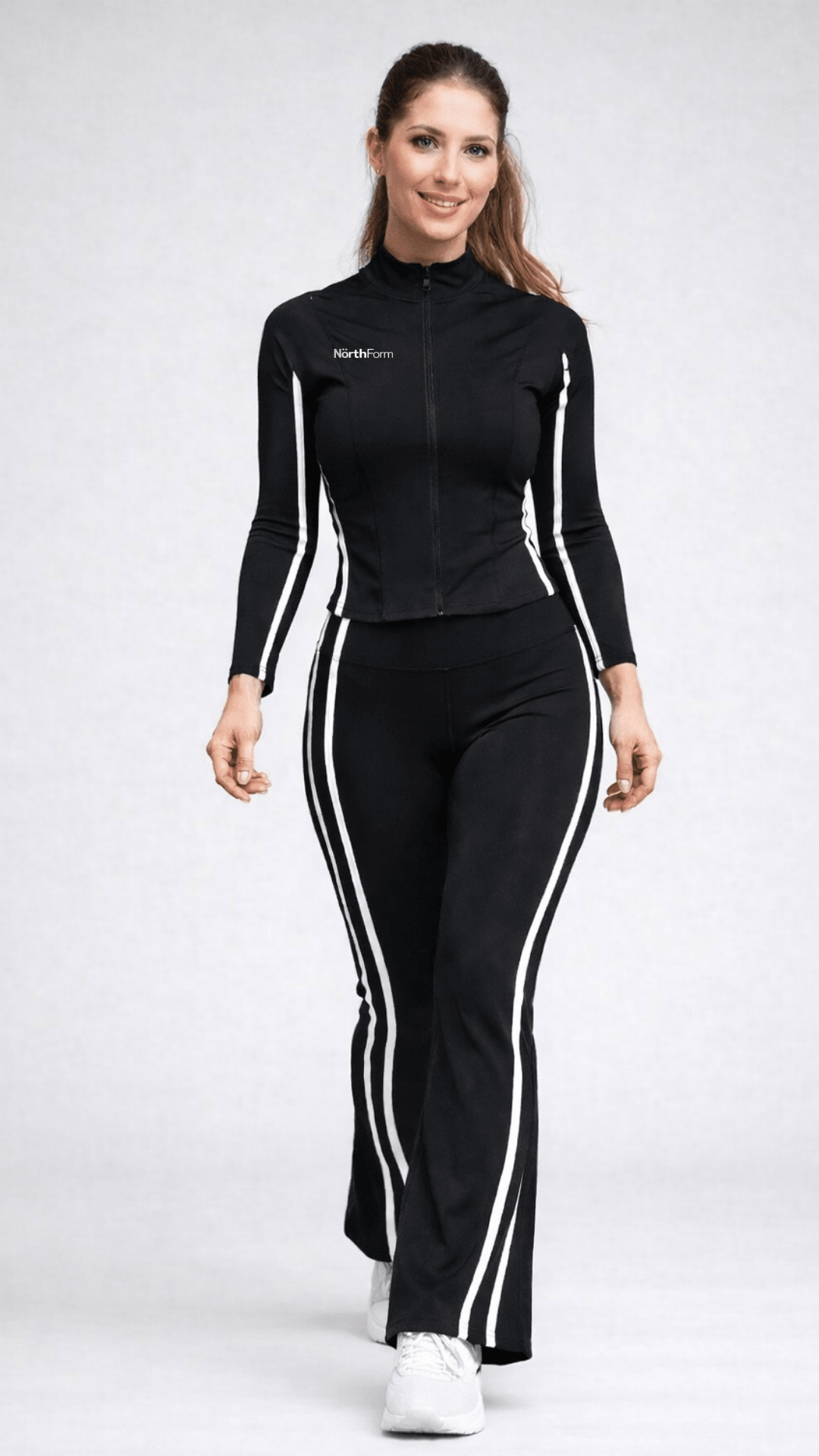NörthForm Sculpt Flare Set – Black / White Stripe - NörthForm ApS