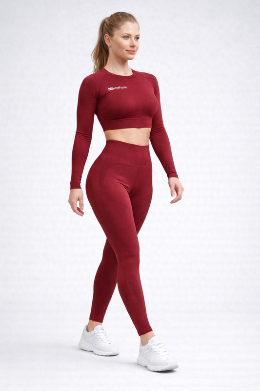 NörthForm Sculpt Seamless Set – Burgundy - NörthForm ApS