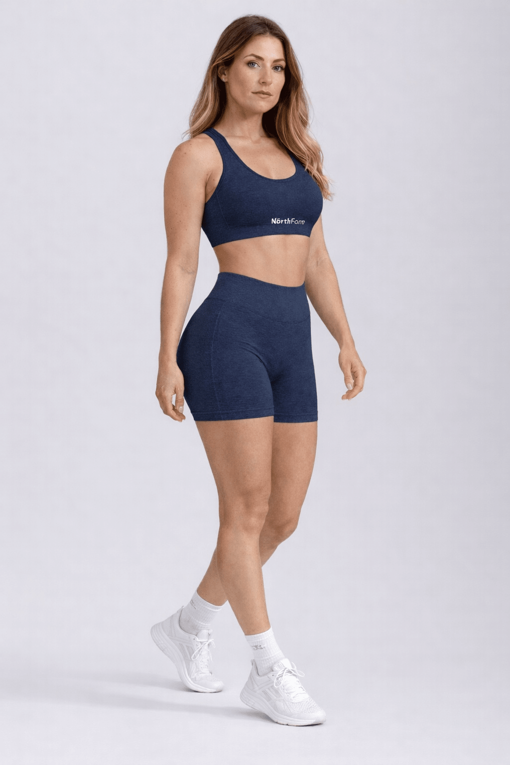 NörthForm SculptFit Seamless Set – Blue | High - Waisted Shorts & Sports Bra - NörthForm ApS