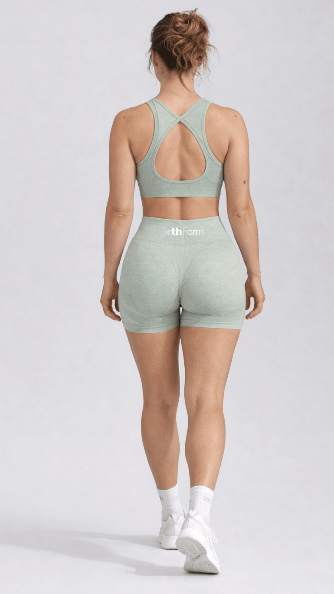 NörthForm SculptFit Seamless Set – Green | High - Waisted Shorts & Sports Bra - NörthForm ApS