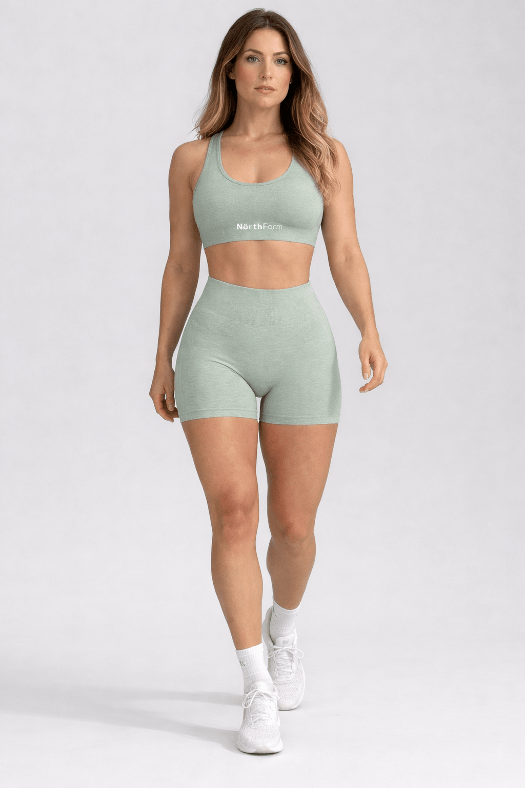 NörthForm SculptFit Seamless Set – Green | High - Waisted Shorts & Sports Bra - NörthForm ApS